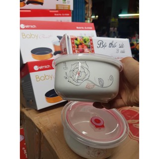 Bộ 3 Thố Sứ Nắp Hút Chân Không