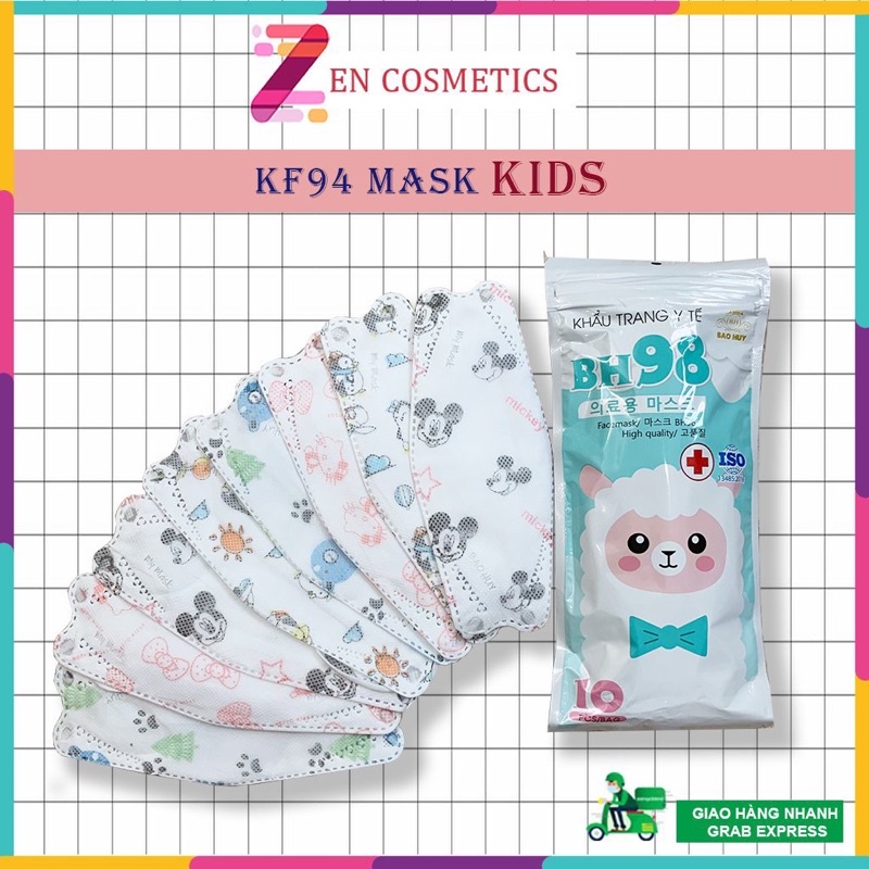 Khẩu Trang Kf94 Trẻ Em 4 Lớp Cao Cấp, Khẩu Trang 4D Cho Bé, Chống Bụi Mịn.