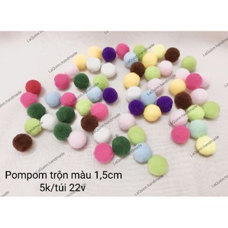 Pompom mix màu 1,5cm - nguyên liệu handmade
