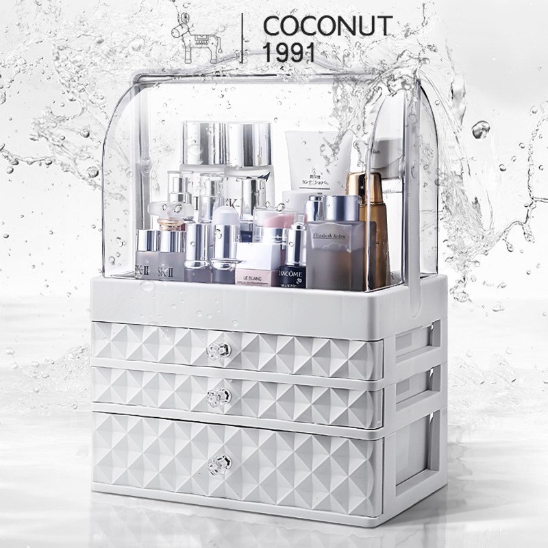 Hộp đựng trang sức mỹ phẩm nhiều ngăn, nhiều tầng làm bằng nhựa mica cao cấp