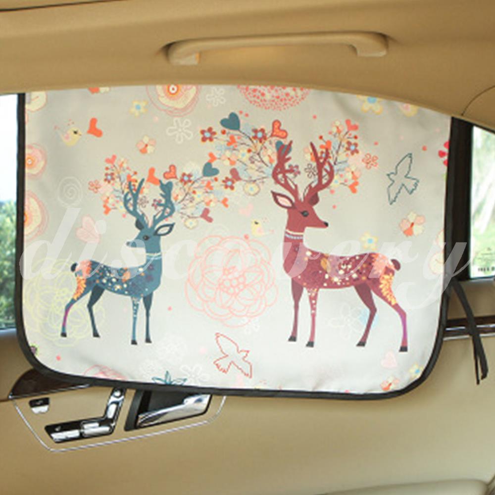 Cartoon Sun Shade Car Sun Shade Cute Pattern With Magnet Printing