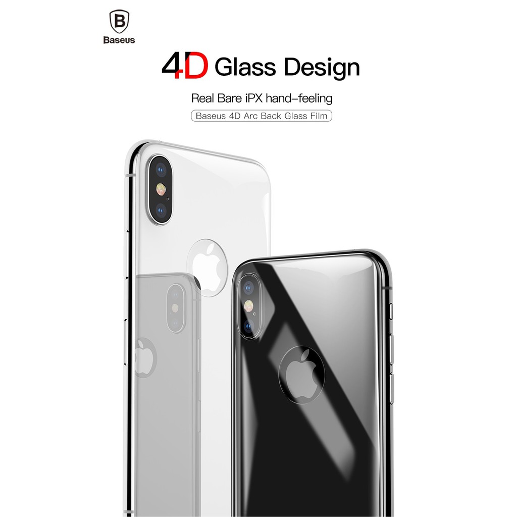 Kính cường lực 4D ARC mặt sau iphone 7/8 plus, X  hãng Baseus