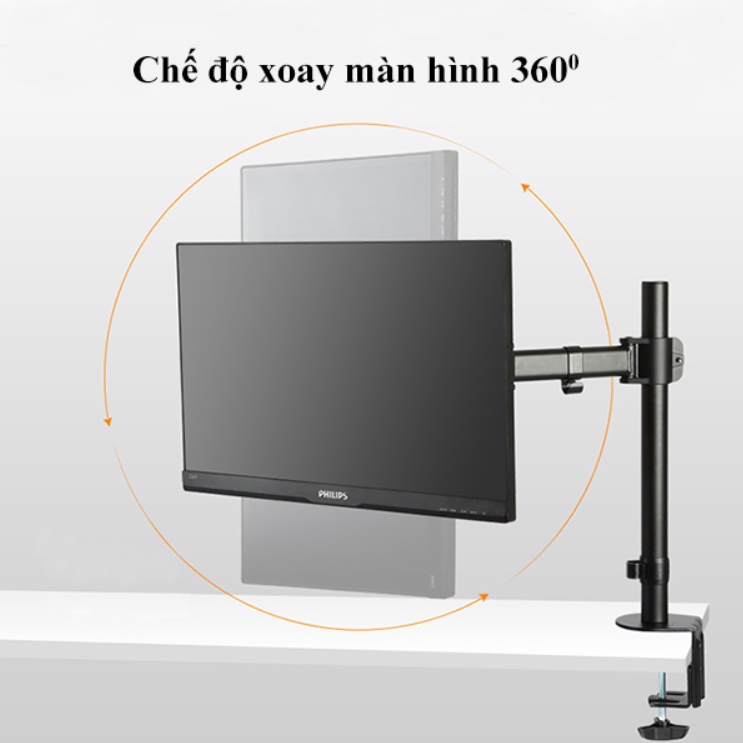 Arm Màn Hình, Giá Treo Màn Hình Máy Tính 27inch Thân Trụ Chắc Chắn, Màn Xoay 360 Độ Lumi Legend LDT07-C012 BẢO HÀNH 1 NĂ