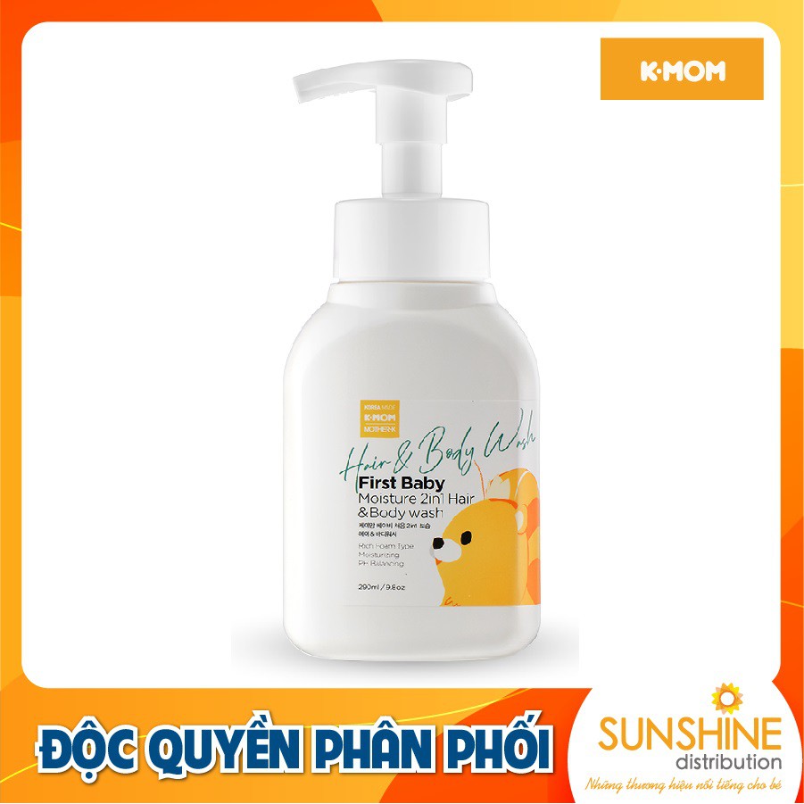 Sữa tắm gội K-Mom hữu cơ 2in1 cho bé sơ sinh 290ml