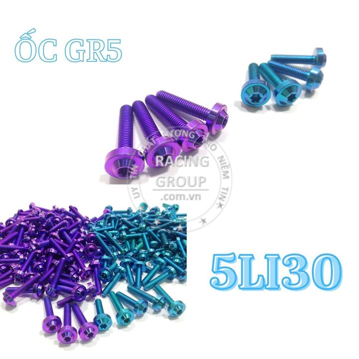 Ốc GR5 5li30 đầu dù đủ màu (giá 1 con)