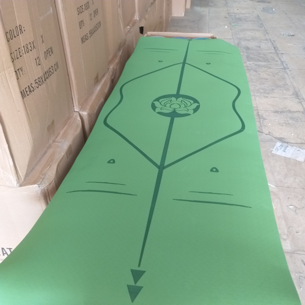 Thảm yoga định tuyến cao su, PU Cao Cấp hàng xịn(tặng túi lưới)