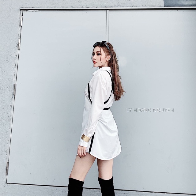 Áo sơ mi phối dây