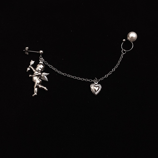 Full Set dây chuyền, vòng tay, khuyên tai Cupid Heart