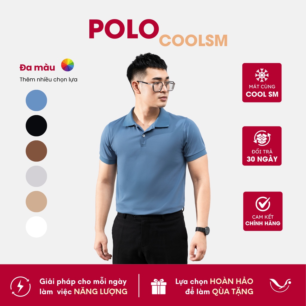 Áo thun POLO nam BASIC Quality CVC mềm mịn, thoáng mát cùng công nghệ Cool-SM IVATNAM