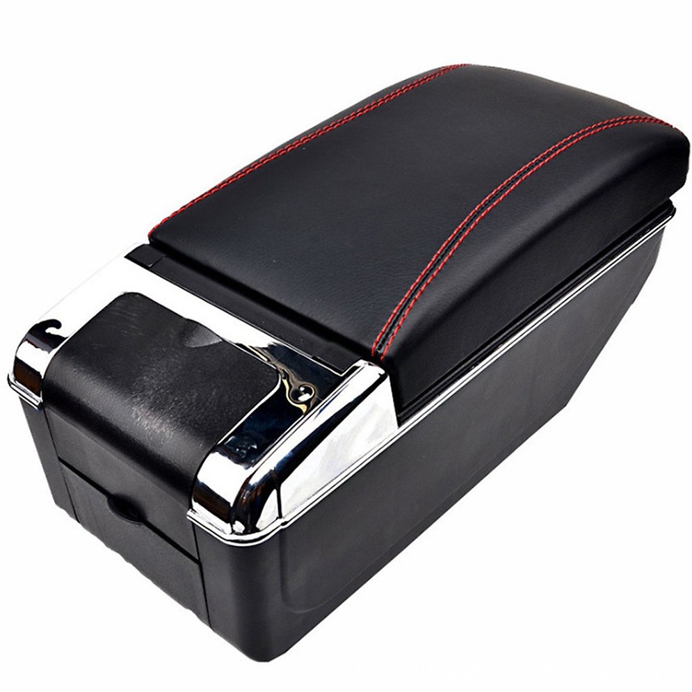 Hộp tỳ tay xe Hyundai I10 2022 màu đen, có cổng USB lắp đặt dễ dàng