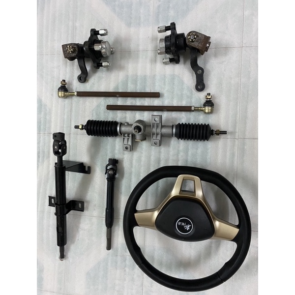 Bộ lái vô lăng xe 4 bánh,mai ơ tim ốc đo vuông 7cm,chéo 10cm,dùng chế xe 4 bánh lái vô lăng