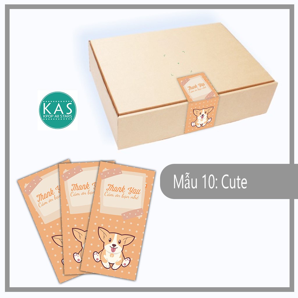 Xấp nhãn dán sticker cảm ơn xinh xắn mẫu 9, 10, 11 dành cho shop bán hàng