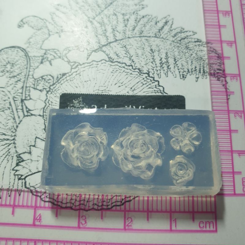 Khuôn charm hoa 4d trang trí nail,keycap - Mẫu 4 hoa