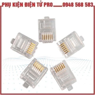 HẠT ĐIỆN THOẠI RJ11 / HỘP 100 HẠT