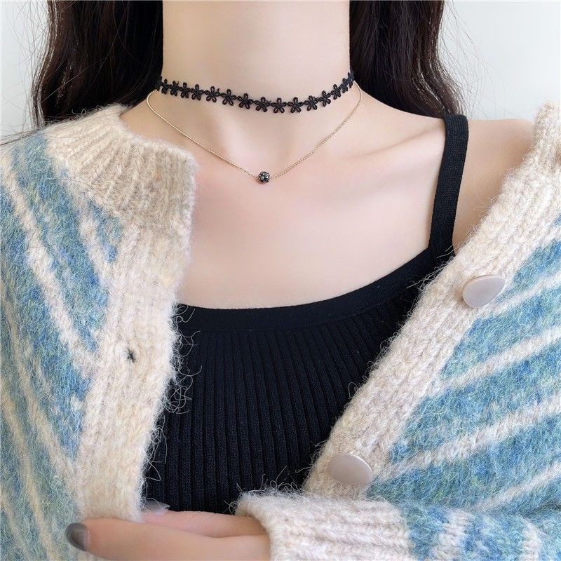 Vòng Cổ Choker Ngắn Phối Ren Phong Cách Cổ Điển Thời Trang