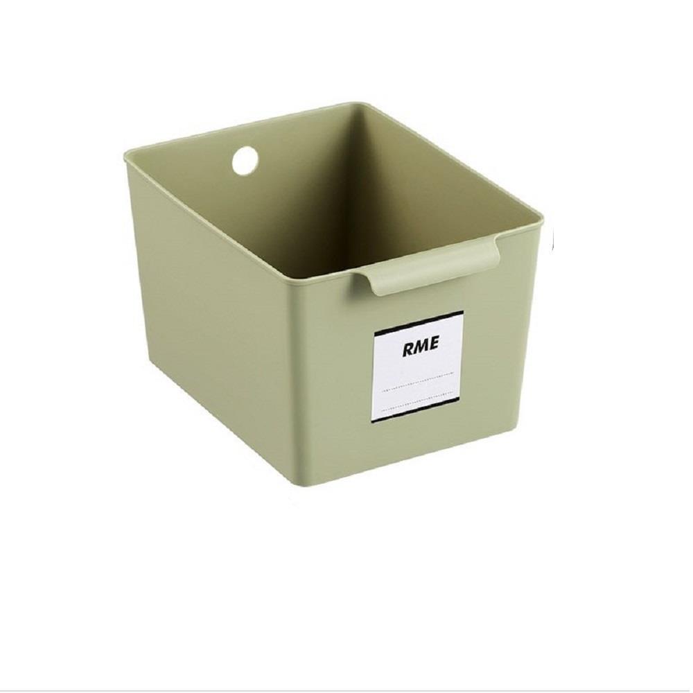 HomeBase STACKO Thùng nhựa đa năng có tay cầm Sz M MILD W25.5xH15xD19cm màu xanh rêu