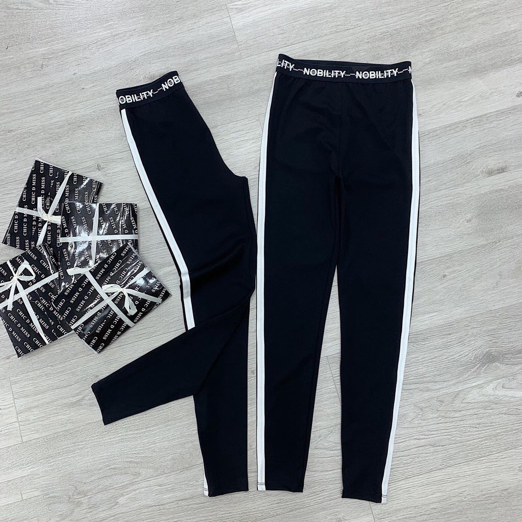 Quần Legging Umi Hàn Cạp Chữ Phối Sọc Siêu Xinh | BigBuy360 - bigbuy360.vn