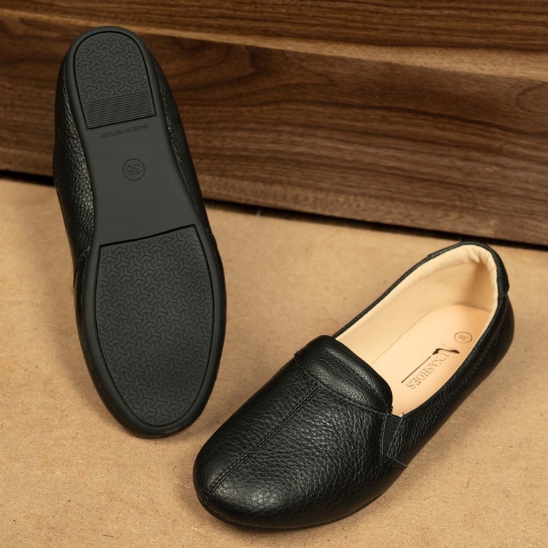 Giày bệt nữ mũi tròn búp bê đế bằng mềm êm chân Lunashoes 1304 da thật cao cấp dễ đi kiểu Hàn quốc nhiều màu