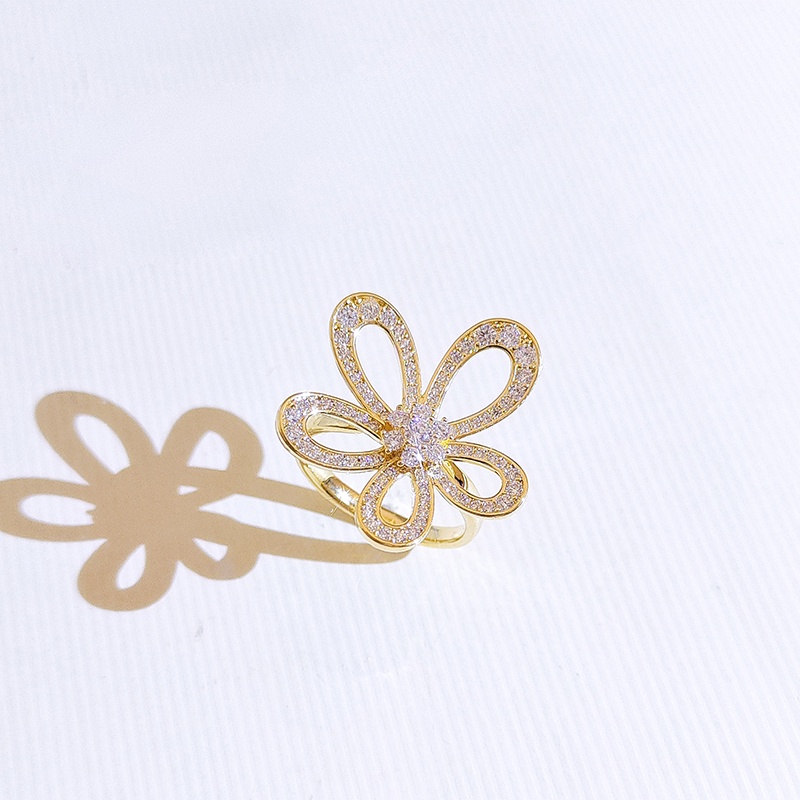 [Jiudolan] Nhẫn Vàng Zircon Tinh Tế Thời Trang Thanh Lịch Dành Cho Nữ