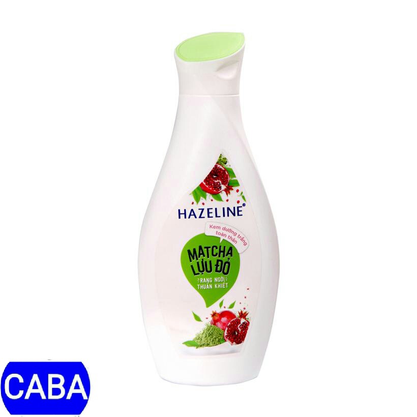 Hazeline sữa dưỡng thể dưỡng trắng da matcha lựu đỏ 230ml (chai xanh)