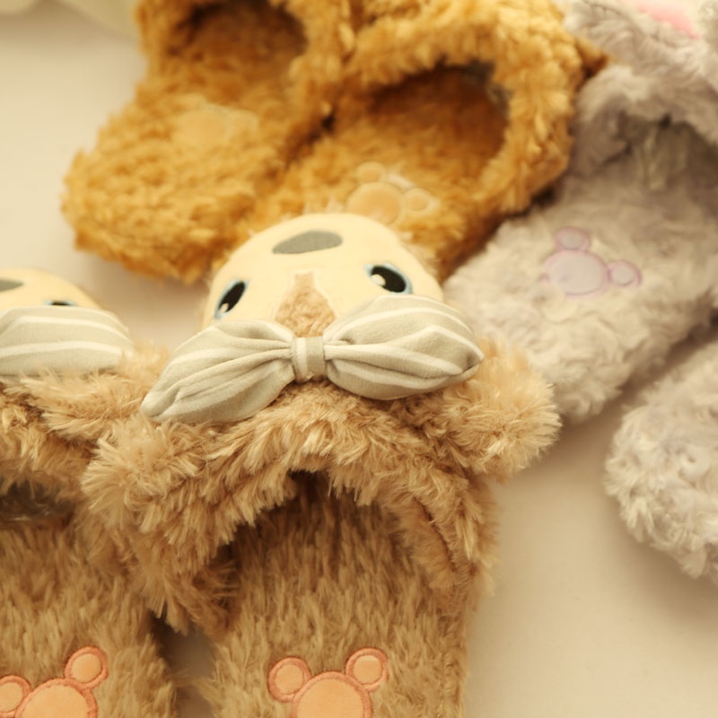 Dép bông đi trong nhà bằng cotton mềm mại phong cách dễ thương cho nữ