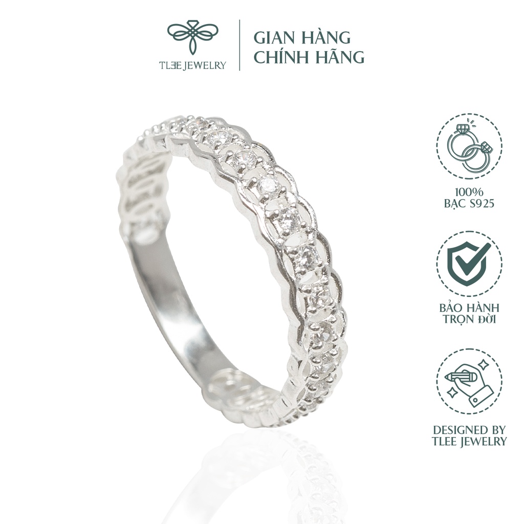 Nhẫn bạc nữ TLEE kim nạm đá cao cấp NCJ A0176