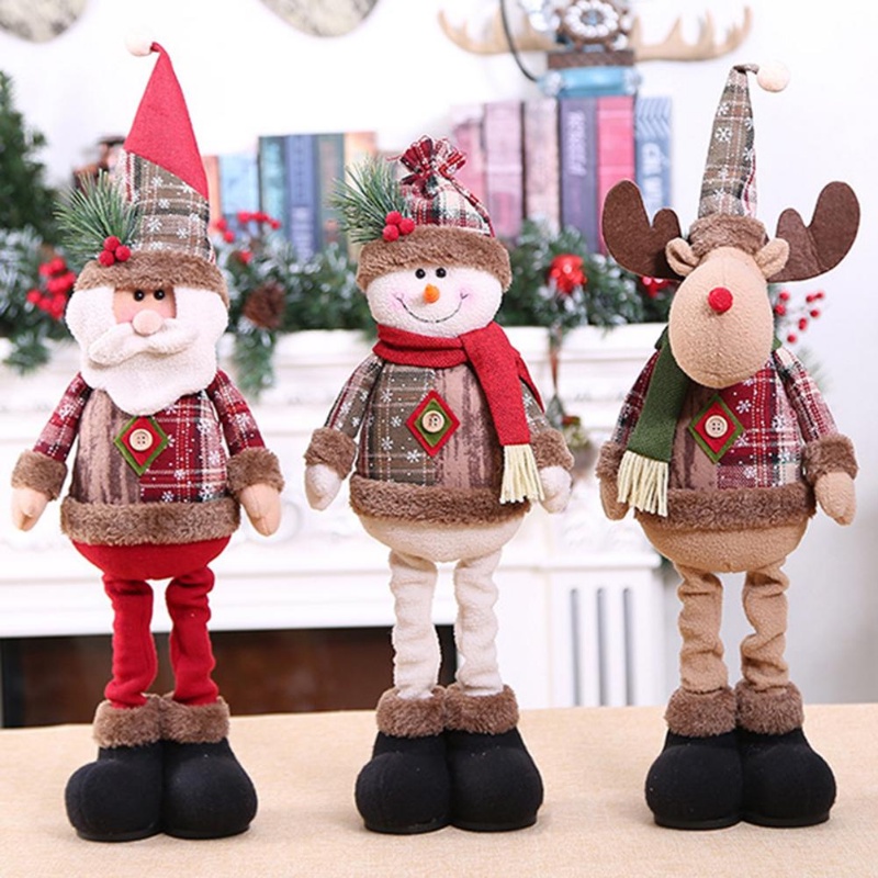 Búp Bê Nhồi Bông Hình Ông Già Noel Dễ Thương Trang Trí Giáng Sinh