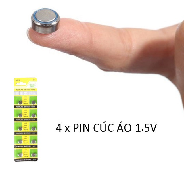 Vĩ 4 Viên Pin Cúc Áo - AG - AG3 - dùng cho đồng hồ chiếu hình đồ chơi Các Loại