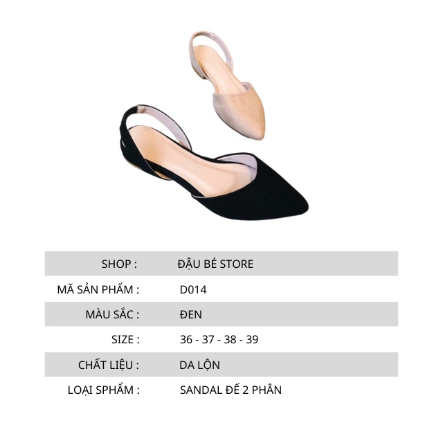 Giày Dép Sandal Hai Phân Da Lộn Quai Sau Thời Trang Cho Nữ - Daube - D014