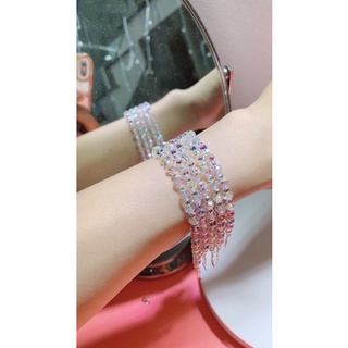 lắc tay pha lê mix bạc