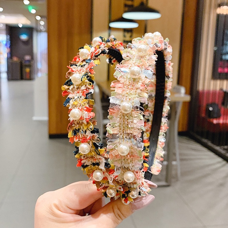 Mới Băng Đô Cài Tóc Đính Ngọc Trai Chống Trượt Cho Nữ