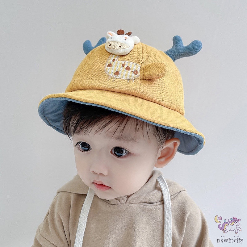 Mũ tai bèo họa tiết hoạt hình phong cách Hàn quốc cho bé