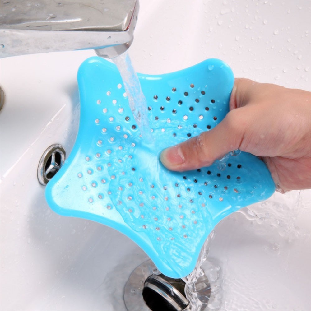 2pcs Kitchen Bathroom Star Waste Sink Strainer Hair Filter Drain Catcher