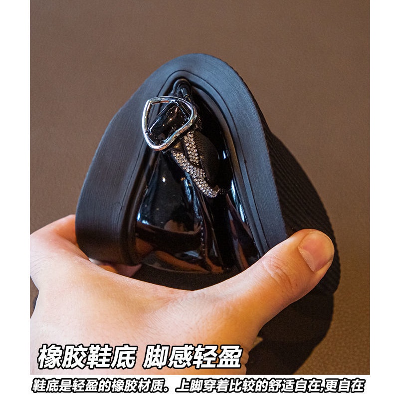 Giày Búp Bê Da Mềm Mũi Tròn Đính Đá Thời Trang Cho Bé Gái