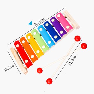 Combo 4 món đồ chơi cho trẻ đồ chơi gỗ cho bé ( Đàn,Sâu gỗ,tháp 7 màu,luồn hạt mini)
