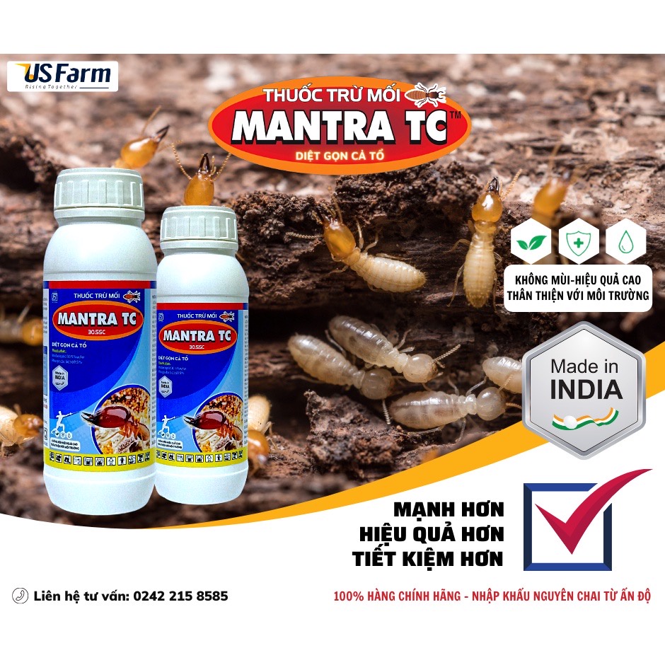 Mantra TC 30.5SC - chế phẩm trừ mối không mùi, hiệu quả, tiết kiệm chi phí, thân thiện với môi trường