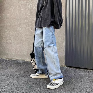 [ORDER+ẢNH THẬT] Quần bò jeans ống rộng oversize hiphop phối màu đậm nhạt Ulzzang siêu chất ❤️
