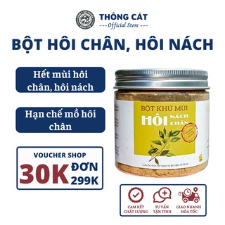 Bột hôi nách thảo dược Thông Cát giúp khử mùi hôi nách, hết thâm nách, giảm tiết mồ hôi, khô thoáng vùng cánh hiệu quả