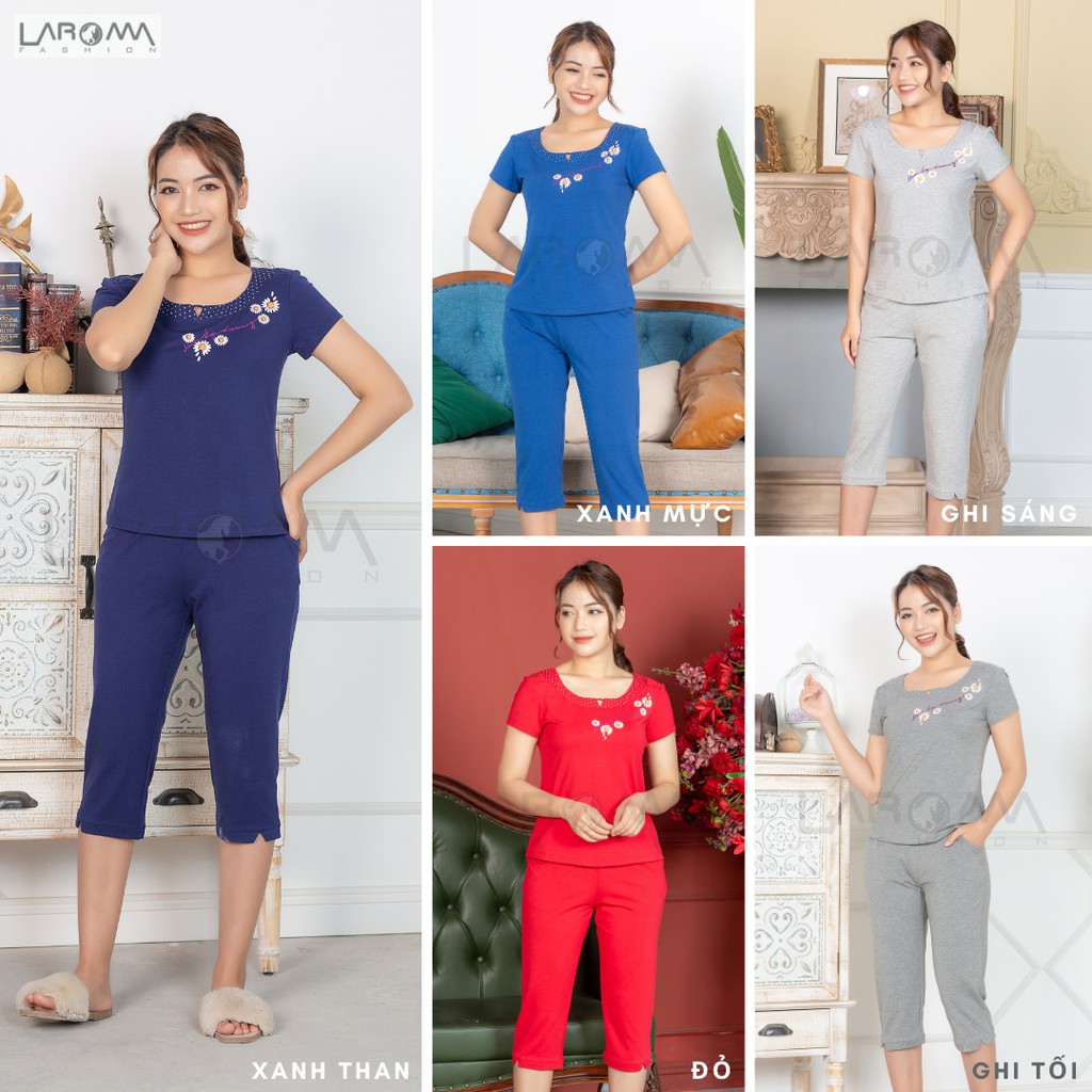 LAROMA Bộ quần áo cotton hoa ngực | BigBuy360 - bigbuy360.vn