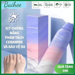 Kem chống nắng dạng xịt, sịt,mặt,body,trắng da, rám nắng, sạm đen,dưỡng,bảo vệ,nuôi dưỡng làn da,dính bết BAIHEE