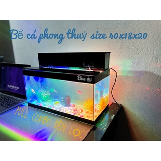 Bộ bể cá cỡ trung 40cm kèm lọc thác nước phong thủy kèm đèn led (tuỳ chọn option)