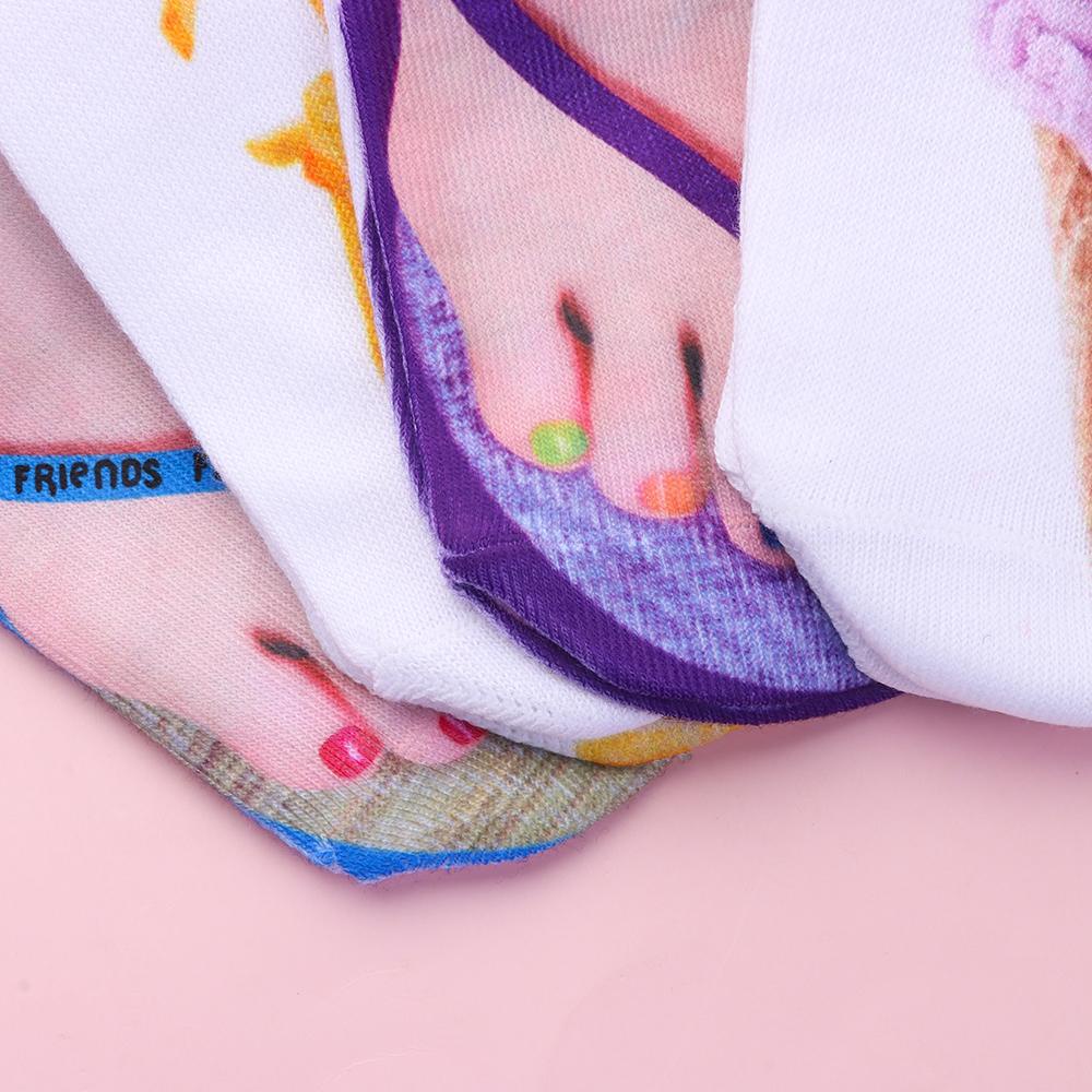 Upstopvn Đôi Vớ Cotton Cổ Thấp In Họa Tiết 3D Thoải Mái Dành Cho Thanh Thiếu Niên