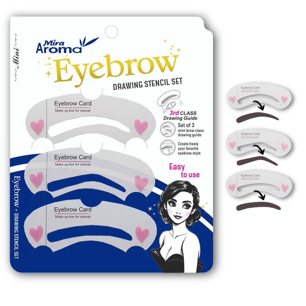 Bộ Khuôn Kẻ Mày Mira Aroma Eyebrow Drawing Stencil Set