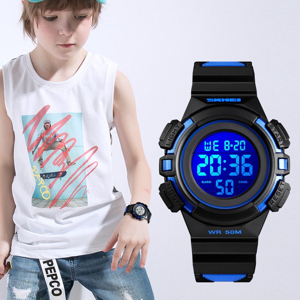 SKMEI 1559 Sport Children Watch Waterproof LED Digital Multifunction Casual Electronic for Boys Girls Gifts | BigBuy360 - bigbuy360.vn