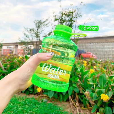 Bình nước nhựa trong suốt Water 650ml mùa hè Tom House