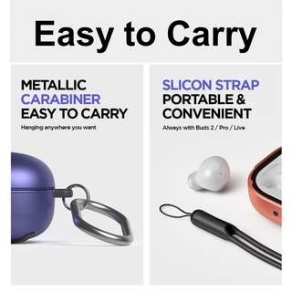 K-Max Galaxy Buds Pebble Case for Buds2/Buds Pro/Buds Live [Case+Keychain+Strap]
