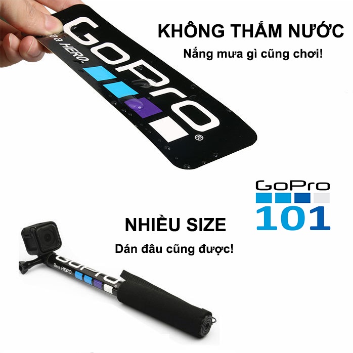 Sticker Decal Gopro Be a Hero - Tem dán chống nước cực dính - GoPro101 - inoxnamkim