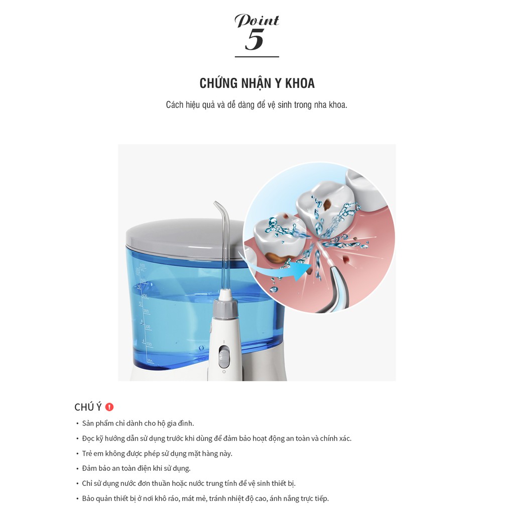 Máy tăm nước Lock&amp;lock, Oral Irrigator, 600ml, Màu xanh dương - ENR111BLU