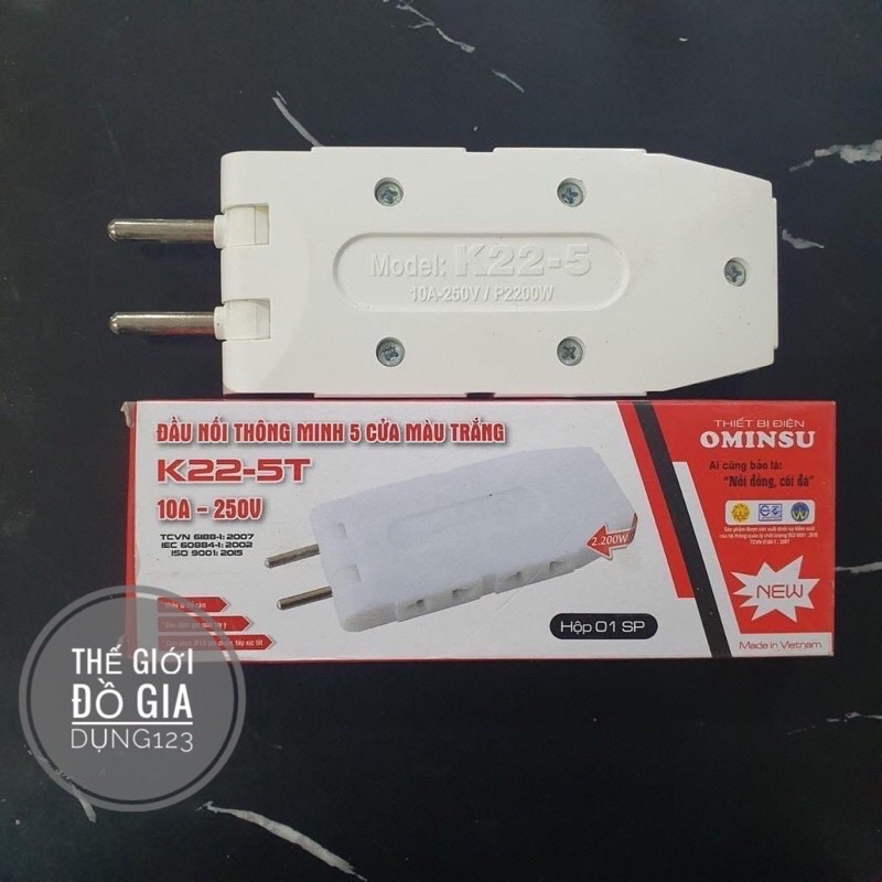 Phích cắm chia 3 chia 5 ổ Ominsu phích chia thông minh