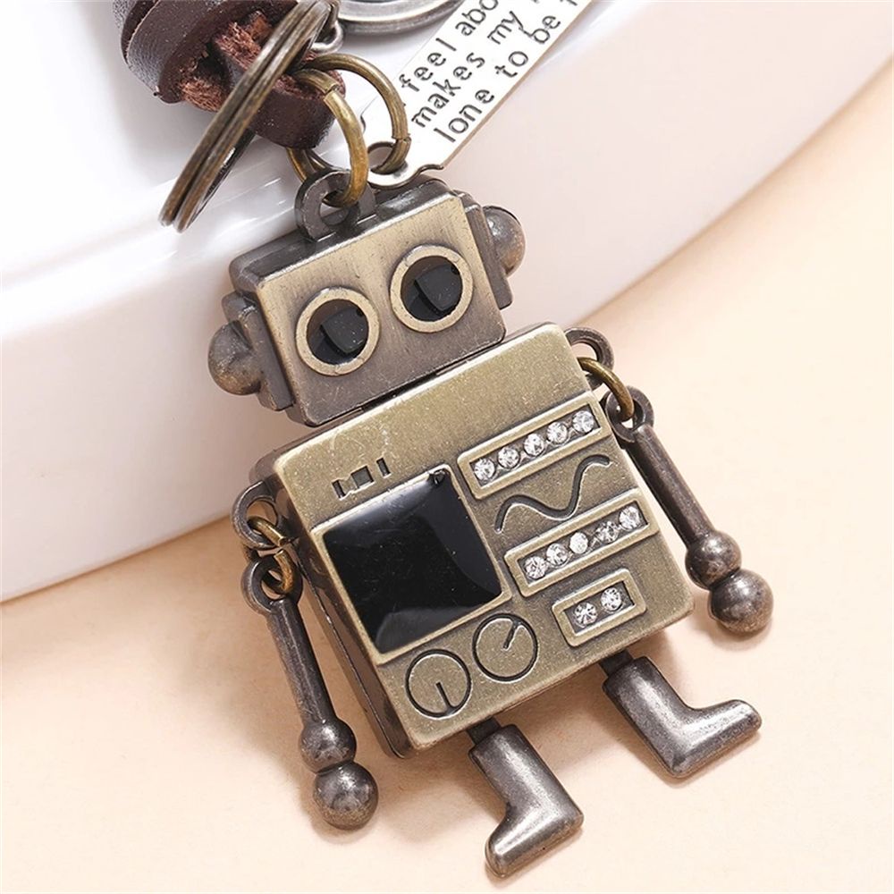 Móc khóa hình robot bằng hợp kim phong cách cổ điển